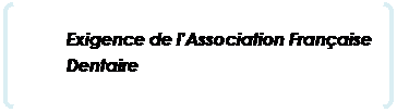 Parenth&egrave;ses: Exigence de l&rsquo;Association Fran&ccedil;aise Dentaire